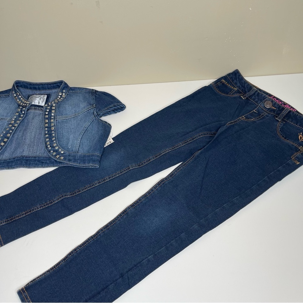 Justice girl bundle.  Jeans and vest